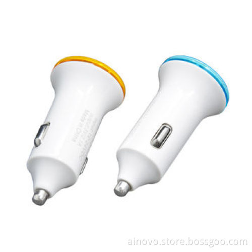 2-port USB car charger for iPhone, iPad, iPod, 5V 2.1A, small in size